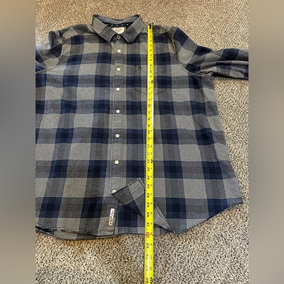 PENGUIN XXL Navy Blue White Plaid Flannel Button Down Shirt R $98 - Picture 8 of 10